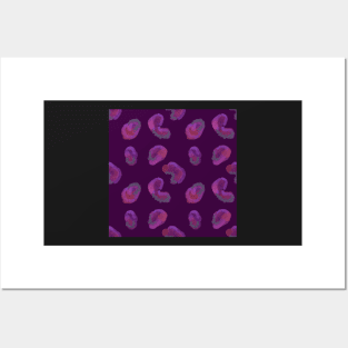 Purple abstract dots, repeat pattern Posters and Art